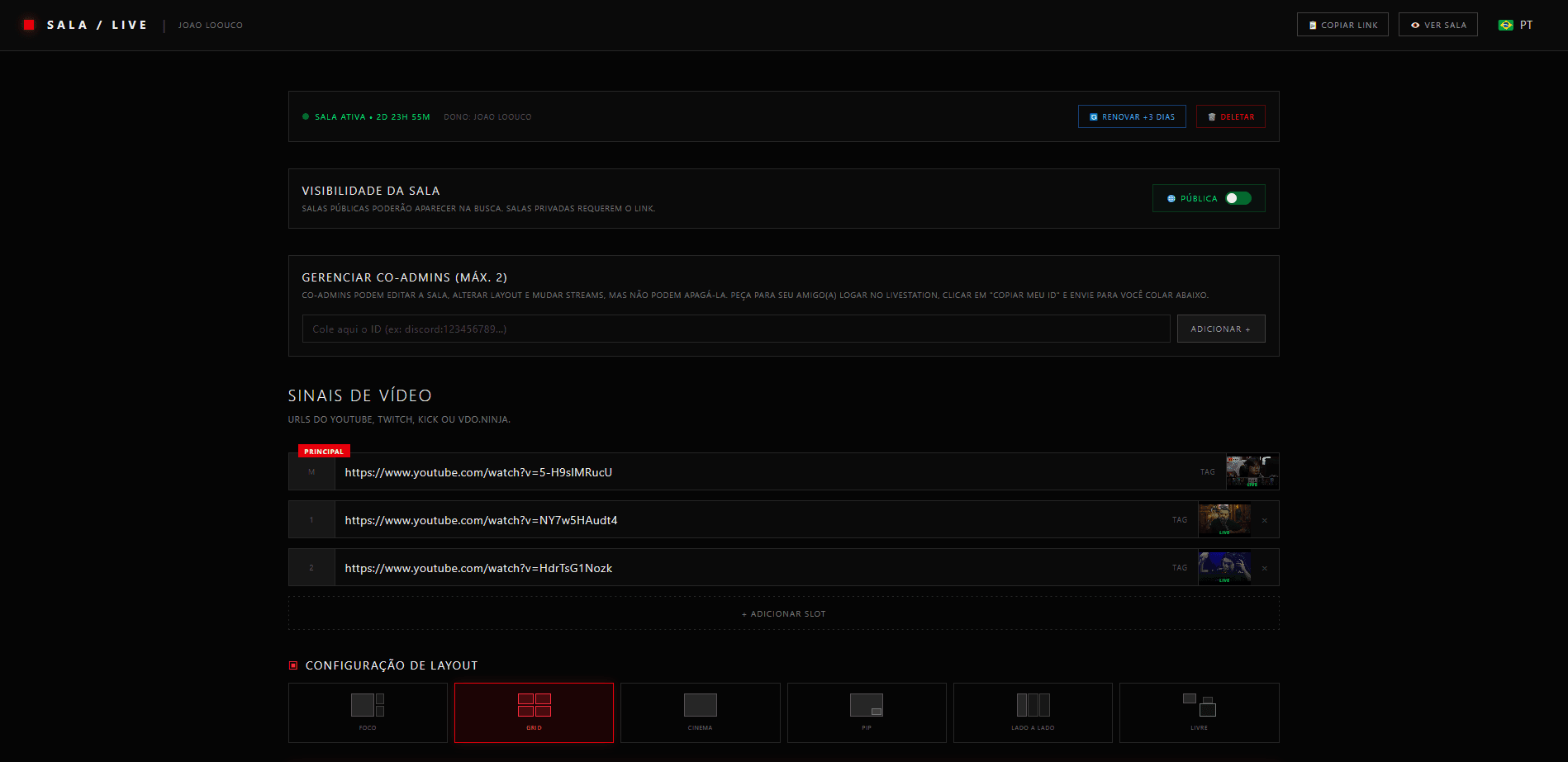 LiveStation Admin Panel